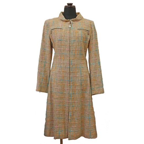 CHANEL 01P Cappotto Tweed Multicolore Beige Marca Cocco 36 P17594V09924