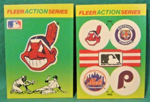 1990 Fleer Action Series-Indians Team Logo & 4 Team Stickers-Lot of 2 - Picture 1 of 2
