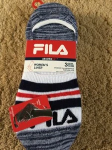 FILA NO SHOW CALZE FODERA DONNA ABSORBDRY TAGLIA 4-10 3 PAIA MULTICOLORE - Foto 1 di 3