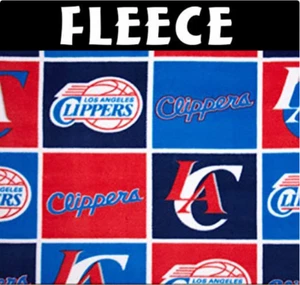 NBA LA Clippers Block Fleece Fabric by the Yard - Picture 1 of 2