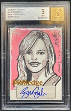 2014 POP CENTURY BRIAN KONG SKETCH AUTO: JENNIE FINCH #1/1 AUTOGRAPH BGS 9 MINT