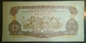 1 DONG NOTE - Viet Cong - US CAPTURED 1970 CAMBODIA INVASION - VIETNAM WAR, C346 - Picture 1 of 2