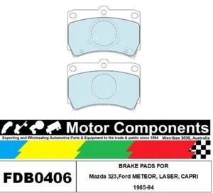 BRAKE PADS FDB0406M TO SUIT Mazda - 323,Ford METEOR, LASER, CAPRI 1985-94 - Picture 1 of 2