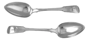 Cubiertos antiguos de plata - violín - par de cucharas de mesa Thomas Hayter - 1814 - Imagen 1 de 5