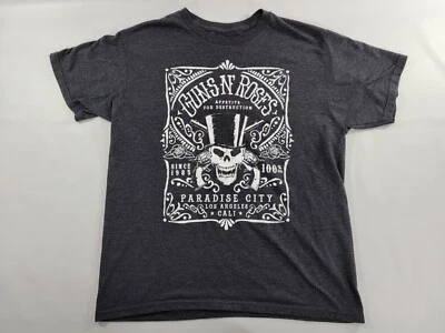 CAMISETA Guns N Roses Appetite PARADISE CITY Talla L Los Angeles Gris Oscuro Usada en Excelente Condición Foto 1 de 4