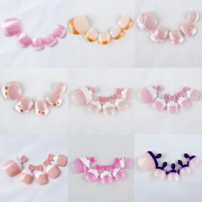 ATACADO Conjunto Misto 12 24 Peças Verão Francês Unhas Falsas Ponta Arte Artificial - Imagem 1 de 4