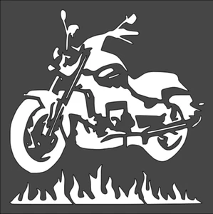 Clear Plastic Stencil - Motorcycle (RE439) (6"x6" to 8"x8" to pick from) - Picture 1 of 2