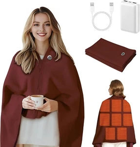 Portable Heated Shawl, Cordless Heated Blanket Heated Shawl Wraps for Women Wear - Picture 1 of 7