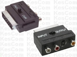 Adattatore Scart 3 x Chinch e S-VHS a Scart in/ou - Foto 1 di 1