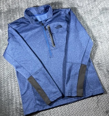 North Face Canyonlands 1/4 Zip Jacket Men's Small Cugo Blue Smooth Fleece Hiking - Image 1 of 4