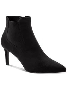 ALFANI Womens Black Jacklynne Pointed Toe Stiletto Leather Booties 6.5 M - Picture 1 of 6