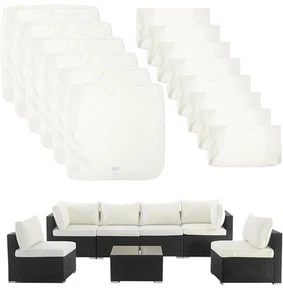 ClawsCover 14 Pack Outdoor Patio Seat Cushions Back Pillows Replacement - Beigh - Picture 1 of 16