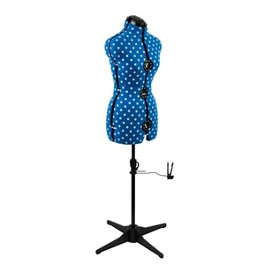 Adjustable Dressmakers Dummy - Duck Egg Blue Polka Dot. Available in 4 Sizes. - Picture 1 of 6