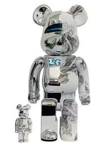 Bearbrick SORAYAMA x Daniel Arsham 100% & 400% Set SIlver Authentic Toy  - Picture 1 of 5