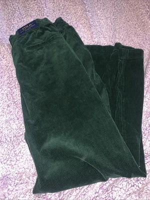NUEVO CON ETIQUETAS Polo Ralph Lauren Para hombres Verde Calce Relajado Pana Pantalones-Cintura Elástica XL Foto 1 de 4