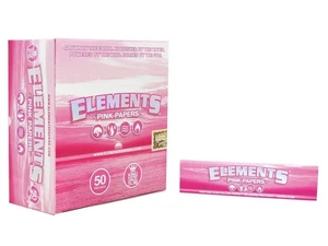 50X ELEMENTS PINK KING SIZE Slim Rolling Cigarette Smoking Papers - Picture 1 of 3