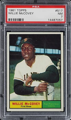 Willie McCovey 1961 Topps #517 PSA casi nuevo 7 Gigantes de San Francisco centrados VSCARD Foto 1 de 2