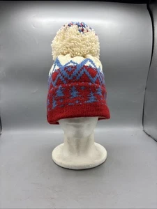 Vintage Andres Ski Hat Stocking Cap Beanie Red White Blue Downhill Snow Wool - Picture 1 of 8