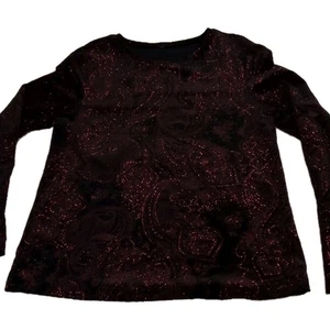 Hermosa blusa deslumbrante de terciopelo granate/negra para mujer sin talla medidas grandes - Imagen 1 de 10