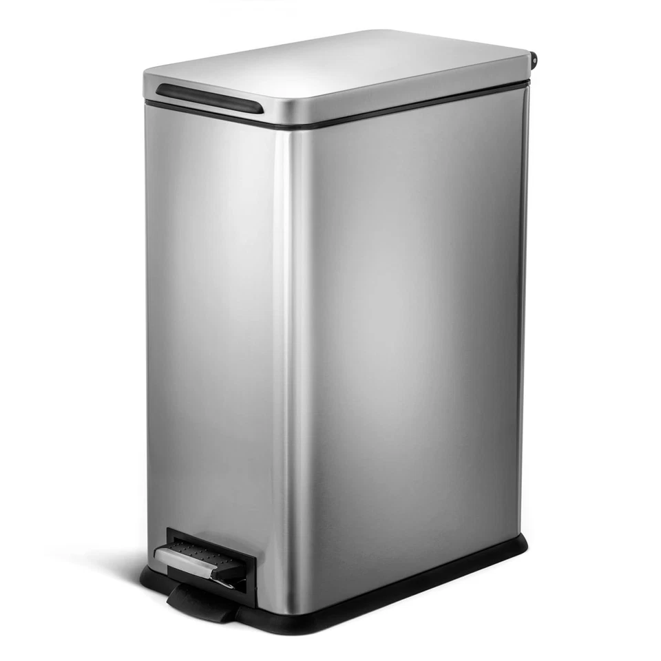 Home ZONE Living Va41837a 30 Liter / 8 Gallon Stainless Steel Trash Can Slim