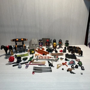 Playmobile Huge Lot Of Figures Vikings , Horse , Animals , Hats, Hair And More! - Picture 1 of 20