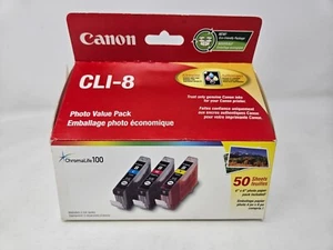 Canon Genuine CLI-8 CMY Ink Tanks w/ Photo Paper - Picture 1 of 5