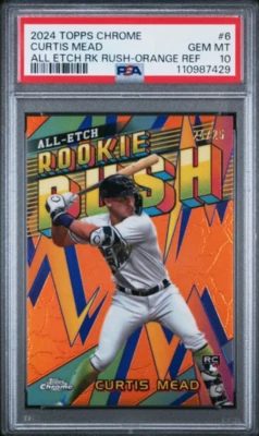 2024 Topps Chrome All-Etch Rookie Rush #6 Curtis Mead RC Orange /25 - PSA 10 - Image 1 of 2