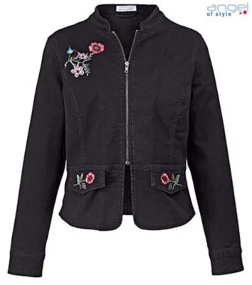 NEU: WOW KULT JEANSJACKE BESTICKT GR 42 44 ANGEL OF STYLE 99€ schwarz *52894815