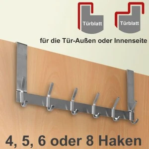 Hakenleiste aus Edelstahl Garderobe Einhängleiste Türhaken Tür 5 6 8 innen außen - Picture 1 of 5