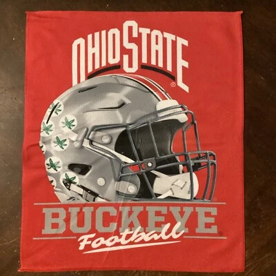 Ohio State University Buckeyes Football Helmet Rally Towel Scarlet  15” x 18" - Image 1 of 2