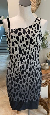 Vestido Vaina Jay Godfrey Mujer 2 Negro Animal Manga Asimétrica Mob Esposa QQ Foto 1 de 4