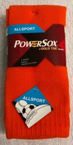 NWT POWERSOX BY GOLD TOE ORANGE - 2 PAIR - Picture 1 of 4