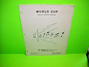World Cup Original Pinball Machine Manual SS Sound 1978 - Picture 1 of 2