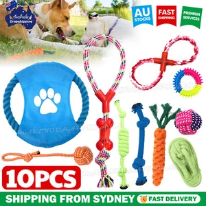 10x Dog Braided Rope Toys Pet Puppy Chew Bite Toy Gift Tough Cotton Clean Teeth - Picture 1 of 9