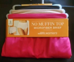 Warner's Blissful Benefits No Muffin Top Breathable Briefs 3-Pack - Picture 1 of 4