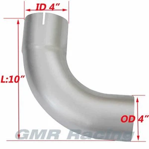4" ID/OD x10" Arms Aluminized Exhaust Elbow Pipe Steel 90 Degree Bent New - Picture 1 of 7