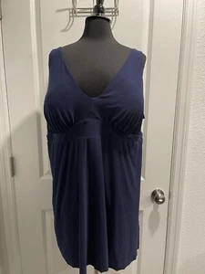 NWT Swim Aqua Green Bathing Suit One Piece Swimsuit Navy Blue - Picture 1 of 7
