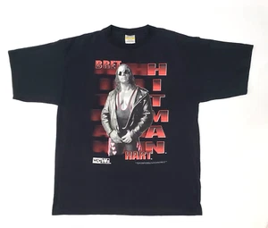 Vintage 1998 Bret The Hitman Hart WCW NWO Adult Black  t-shirt tee size XL - Picture 1 of 12