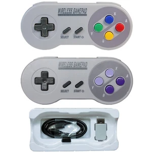Per Super SNES Classic Mini Console di Gioco Wireless USB Gamepad Controller Acc - Foto 1 di 17