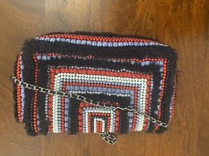 Zara Women's Fabric Pearl-Beaded Shoulder Purse Bag – 9” L x 6"h”x 2"w - Picture 1 of 9