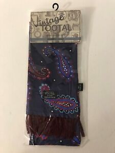 tootal men's 100% silk blue/red paisley scarf
