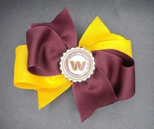 New HAIRBOW NFL Playoffs Washington Commanders MEDIUM Hair Bow Glitter NFC East - Picture 1 of 5