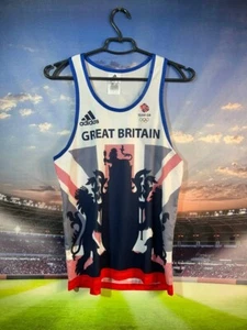 Great Britain Jersey Olympic Games Sleeveless Shirt Adidas Men Size 32/34 - Picture 1 of 7
