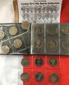 2011 LONDON OLYMPIC 50p Coins.FULL SET OF 29. In Album. Collectable. Circulated. - Picture 1 of 11