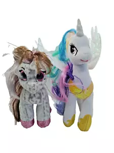 2 Ty My Little Pony Celestia & Cinnamon Sparkle Stuffed Toys Appx 9" Standing - Picture 1 of 12