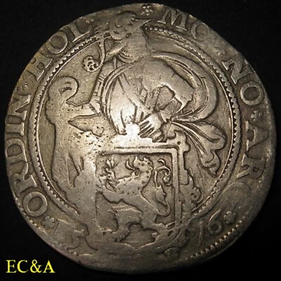 1576 COLONIAL HOLLAND RARE DUTCH REPUBLIC SILVER "LEEUWENDAALDER" (CC026) - Image 1 of 2