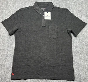 UNTUCKit Madiran Polo Uomo S Grigio Antracite Manica Corta Tasca Anteriore Nuova - Foto 1 di 9
