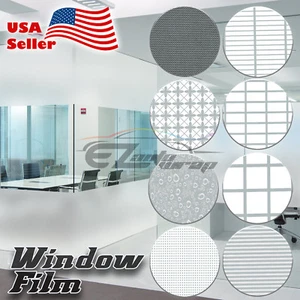 Glass Clear Film Static Cling Office Home Window Patterned Decoration Privacy - Picture 1 of 29