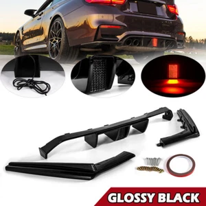 Gloss Black Rear Bumper Spoiler Diffuser Lip For BMW F80 M3 F82 F83 M4 2015-2020 - Picture 1 of 8