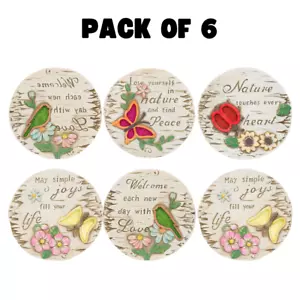 6 Pack Vibrant Butterfly Garden Stepping Stones | Concrete Outdoor Decor - Picture 1 of 10